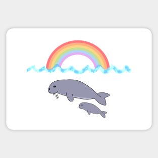 Dugong Mother and Child Sticker